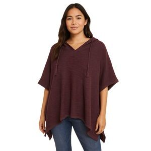 Aerie NWT Hooded Poncho Sweater  in Plum Purple (XS/S) Soft Cotton blend